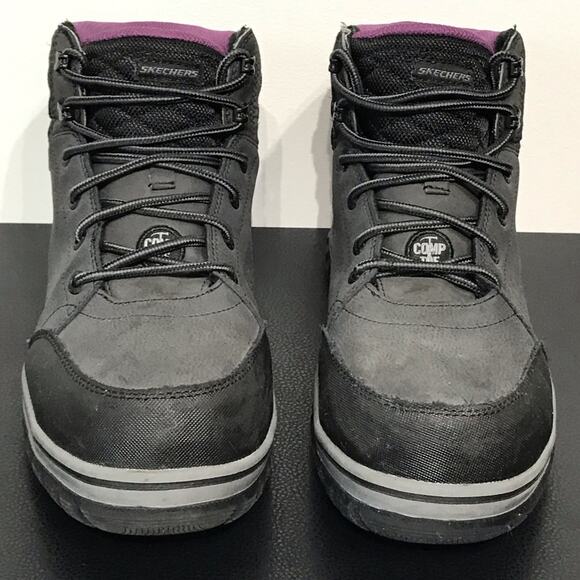 Skechers Womens McColl Composite Toe Waterproof Work Boots Gray Black Purple 8 - Picture 5 of 16
